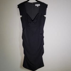 Charcoal gray ruched Nicole Miller dress